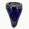 WildKlass Stainless Steel Ring Two Tone IP Light Black (IP Gun) Men Top Grade Crystal Black Diamond-WildKlass Jewelry