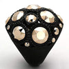 WildKlass Stainless Steel Halloween Ring IP Black Women Top Grade Crystal Metallic Light Gold-WildKlass Jewelry