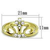 WildKlass Stainless Steel Ring IP Gold Women Top Grade Crystal Clear Crown-WildKlass Jewelry
