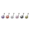 WildKlass Navel with Fixed Gem Flower Charm-WildKlass Jewelry