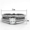 WildKlass Stainless Steel Wedding Ring High Polished (no Plating) Women AAA Grade CZ Clear-WildKlass Jewelry