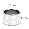 WildKlass Stainless Steel Ring High Polished Women Epoxy White-WildKlass Jewelry