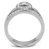 WildKlass Stainless Steel Ring High Polished (no Plating) Women Top Grade Crystal Clear-WildKlass Jewelry