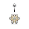 Two Tone Flower with Distinguishing Petals 316L Surgical Steel WildKlass Belly Button Navel Rings-WildKlass Jewelry