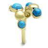 WildKlass Stainless Steel Ring IP Gold Women Semi-Precious Sea Blue-WildKlass Jewelry