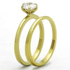 WildKlass Stainless Steel Solitaire Ring IP Gold Women AAA Grade CZ Clear-WildKlass Jewelry