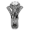 WildKlass Stainless Steel Ring High Polished Women AAA Grade CZ Clear-WildKlass Jewelry