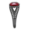 WildKlass Stainless Steel Ring IP Light Black (IP Gun) Women Synthetic Ruby-WildKlass Jewelry
