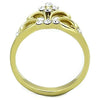 WildKlass Stainless Steel Ring IP Gold Women Top Grade Crystal Clear Crown-WildKlass Jewelry