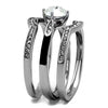 WildKlass Stainless Steel Ring High Polished Women Top Grade Crystal Clear-WildKlass Jewelry