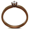 WildKlass Stainless Steel Ring IP Coffee Light Women AAA Grade CZ Clear-WildKlass Jewelry