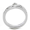 WildKlass Stainless Steel Ring High Polished Women AAA Grade CZ Clear-WildKlass Jewelry