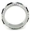 WildKlass Stainless Steel Ring High Polished (no Plating) Women Top Grade Elegant Crystal Jet-WildKlass Jewelry