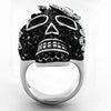 WildKlass Stainless Steel Skull Ring High Polished (no Plating) Women Top Grade Crystal Multi Color-WildKlass Jewelry