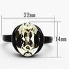 WildKlass Stainless Steel Halloween Ring IP Black Women Top Grade Crystal Light Smoked-WildKlass Jewelry