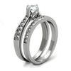 WildKlass Stainless Steel Ring High Polished (no Plating) Women AAA Grade CZ Clear-WildKlass Jewelry