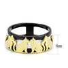 WildKlass Stainless Steel Ring IP Gold+ IP Black Women-WildKlass Jewelry