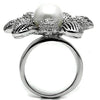 WildKlass Stainless Steel Ring High Polished Women Synthetic White-WildKlass Jewelry