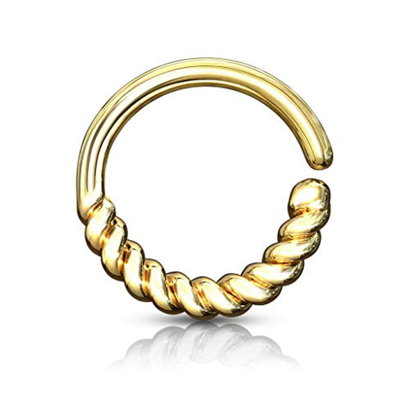 Half Circle Braided Bendable WildKlass Hoop Rings for Septum, Ear Cartilage, Daith and More-WildKlass Jewelry