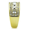 WildKlass Stainless Steel Anniversary Ring IP Gold Women Top Grade Crystal Clear-WildKlass Jewelry