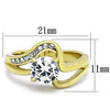 WildKlass Stainless Steel Ring Two-Tone IP Gold Women AAA Grade CZ Clear-WildKlass Jewelry
