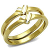 WildKlass Stainless Steel Ring IP Gold Women Epoxy White-WildKlass Jewelry