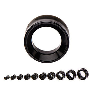 Double Flared Black Onyx Thick Wall WildKlass Eyelets-WildKlass Jewelry
