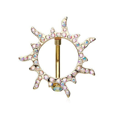 Blazing Sun Reverse 316L Surgical Steel Belly Button Ring-WildKlass Jewelry