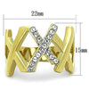 WildKlass Stainless Steel Ring Two-Tone IP Gold Women Top Grade Crystal Clear-WildKlass Jewelry