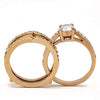 WildKlass Stainless Steel Ring IP Rose Gold Women AAA Grade CZ Clear-WildKlass Jewelry