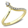 WildKlass Stainless Steel Ring IP Gold Women AAA Grade CZ Clear-WildKlass Jewelry
