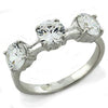 WildKlass Stainless Steel Ring High-Polished Women AAA Grade CZ Clear-WildKlass Jewelry