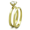 WildKlass Stainless Steel Ring IP Gold Women AAA Grade CZ Clear-WildKlass Jewelry