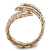 WildKlass Stainless Steel Ring IP Rose Gold Women AAA Grade CZ Clear-WildKlass Jewelry