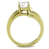 WildKlass Stainless Steel Ring Two-Tone IP Gold Women AAA Grade CZ Clear-WildKlass Jewelry