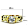 WildKlass Stainless Steel Celtic Ring IP Gold Women AAA Grade CZ Clear-WildKlass Jewelry