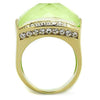 WildKlass Stainless Steel Ring IP Gold Women Synthetic Apple Green Color-WildKlass Jewelry