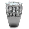 WildKlass Stainless Steel Ring High Polished (no Plating) Women AAA Grade CZ Clear-WildKlass Jewelry