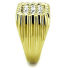 WildKlass Stainless Steel Ring IP Gold Men Top Grade Crystal Clear-WildKlass Jewelry