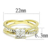 WildKlass Stainless Steel Ring IP Gold Women AAA Grade CZ Clear-WildKlass Jewelry