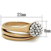 WildKlass Stainless Steel Ring IP Rose Gold Women with Crystal Clear on Top-WildKlass Jewelry