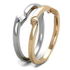 WildKlass Stainless Steel Ring Two-Tone IP Rose Gold Women-WildKlass Jewelry
