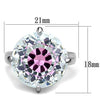 WildKlass Stainless Steel Ring High Polished (no Plating) Women AAA Grade CZ Multi Color-WildKlass Jewelry