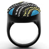 WildKlass Stainless Steel Pave Ring IP Black Women Top Grade Crystal Citrine Yellow-WildKlass Jewelry