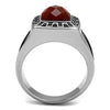 WildKlass Stainless Steel Ring High Polished Men Semi-Precious Siam-WildKlass Jewelry
