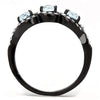 WildKlass Stainless Steel Ring IP Women AAA Grade CZ Sea Blue-WildKlass Jewelry