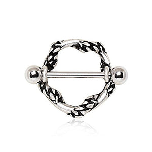 316L Stainless Steel Rope Wrapped Around WildKlass Nipple Shield-WildKlass Jewelry