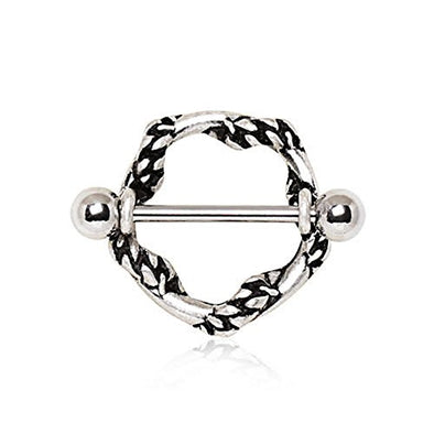 316L Stainless Steel Rope Wrapped Around WildKlass Nipple Shield-WildKlass Jewelry