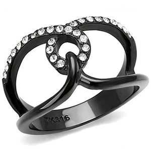 WildKlass Stainless Steel Ring IP Women Top Grade Crystal Clear-WildKlass Jewelry