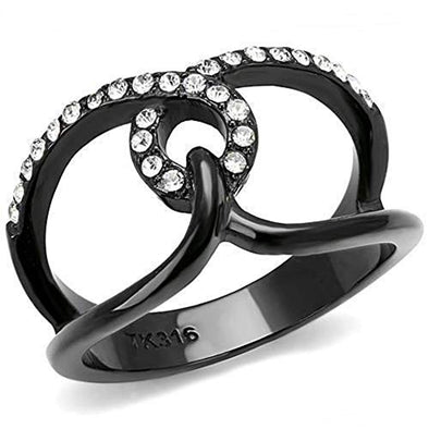 WildKlass Stainless Steel Ring IP Women Top Grade Crystal Clear-WildKlass Jewelry
